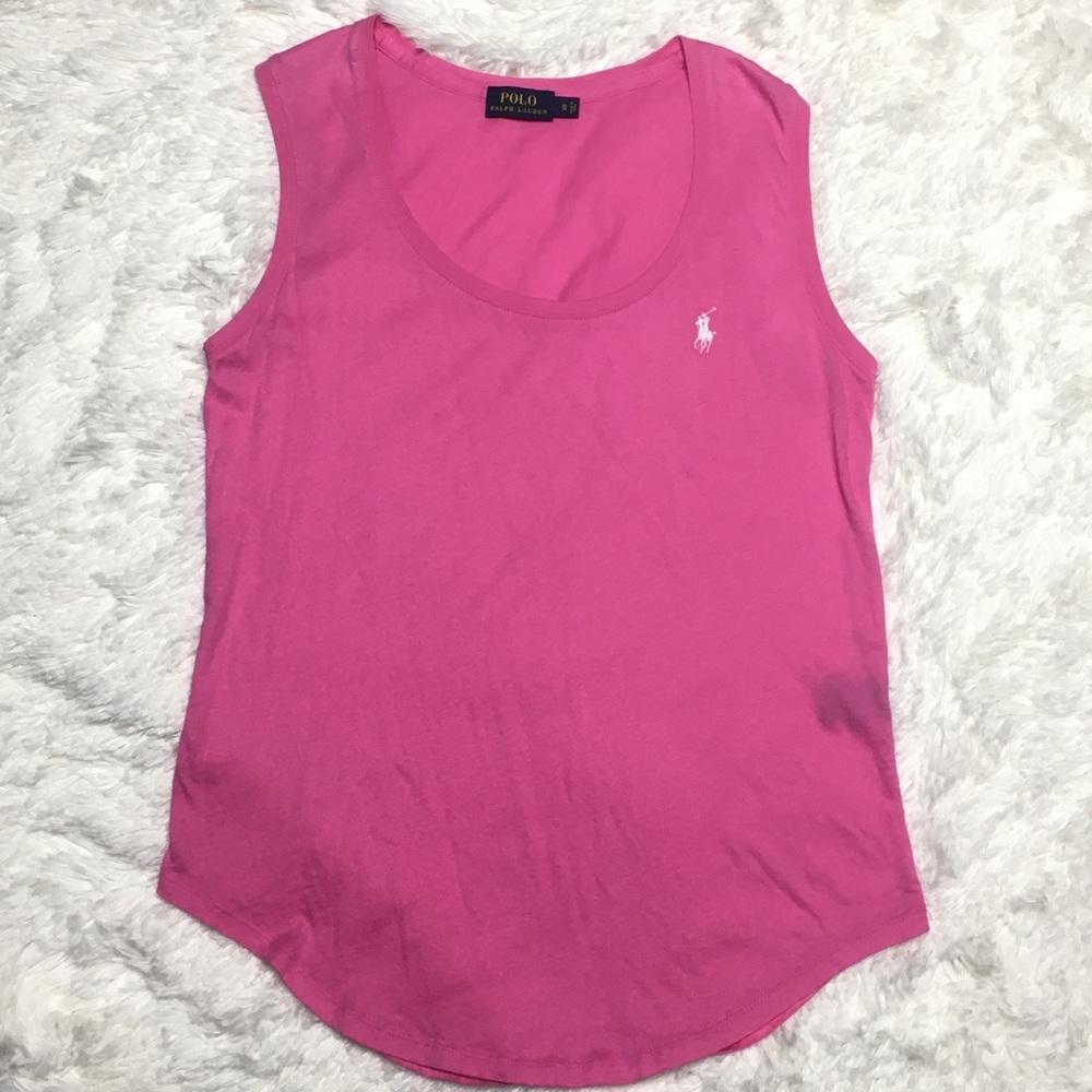 Polo by RL - Pink Rounded Hem Scoop Tank - S